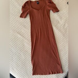 Gap Rust Ribbed Dress